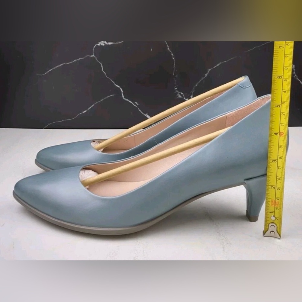 Ecco Women's Shape 45 Pointed Closed Toe Kitten Heel Steel Blue EU41/US 10-10.5 - Picture 5 of 9
